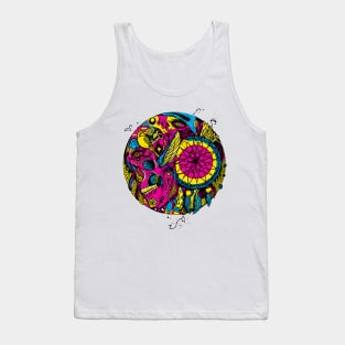 CMYK Skull and Dreamcatcher Circle Tank Top